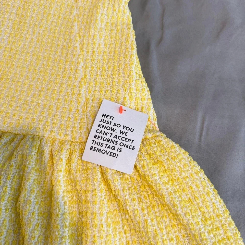 ASOS DESIGN Yellow Textured Boucle V-Neck Ruffle Mini Dress Cami Straps Sz 6